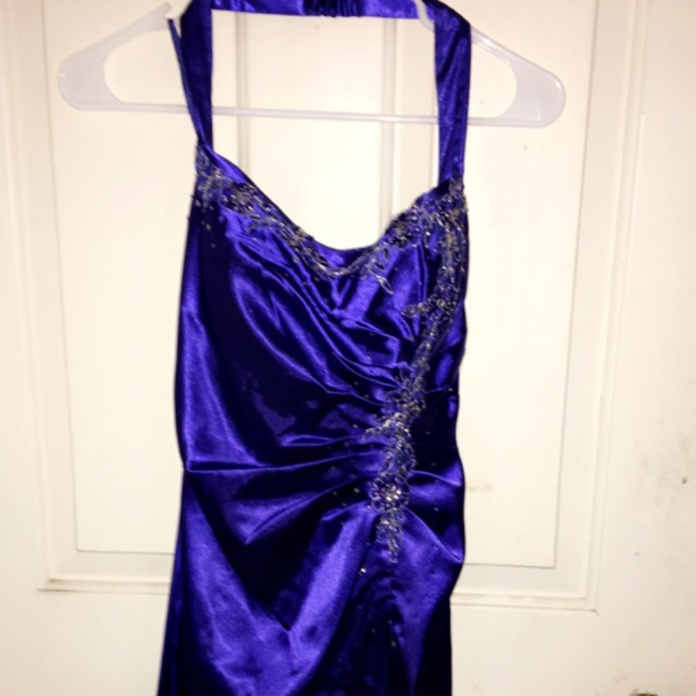 Navy Blue prom / bridesmaids halter dress